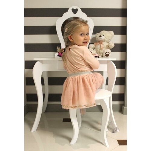 Kinderschminktisch mit Sicherheitsspiegel Elza, 71 x 50 x 108 cm