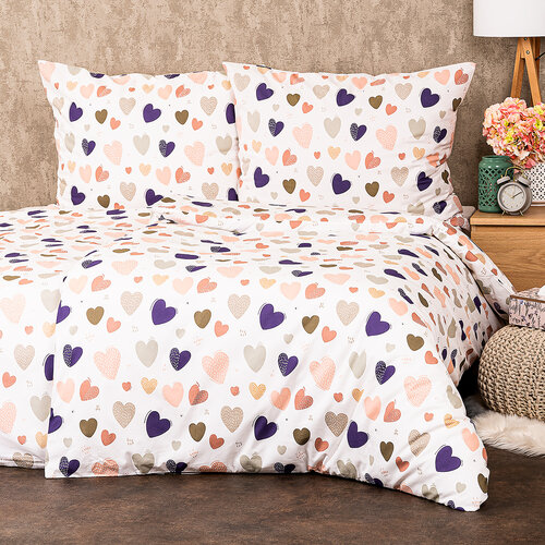 4Home Baumwollbettwäsche Pastell love,  140 x 200 cm, 70 x 90 cm