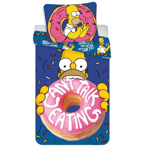 Detské bavlnené obliečky Simpsons Homer donut, 140 x 200 cm, 70 x 90 cm