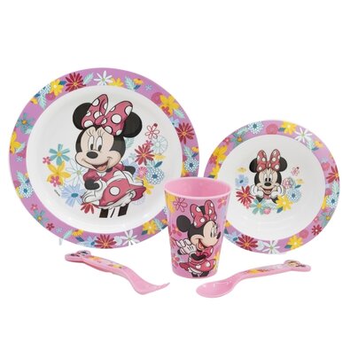 Set de masă din plastic Stor 5 piese Minnie