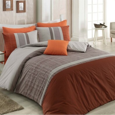BedTex Bombažno posteljnino Spencer rjava, 140 x200 cm, 70 x 90 cm