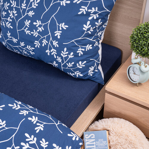 4Home Махрове простирадло темно-синій, 160 x 200 см