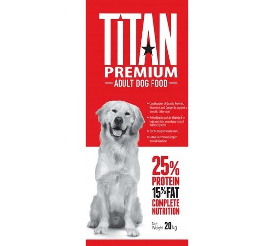 Titan premium krmivo pre dospelé psy, 20kg