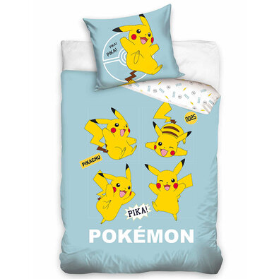 Carbotex Gyermek pamut ágynemény Pokémon Pika PikaPikachu, 140 x 200 cm, 70 x 90 cm