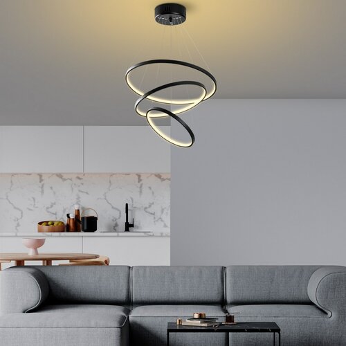 Závesný LED lustr Simit - 13697, čierna