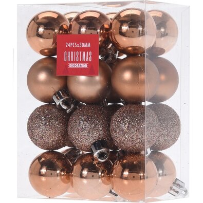 Koopman Sada vianočných ozdôb Briatico oranžová, 24 ks