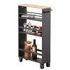 Kesper 24856 Szögletes polc görgőkön, fekete, 50 x15 x 79 cm