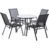 Aldotrade Set de mobilier de grădină LUKO, negru,5 piese