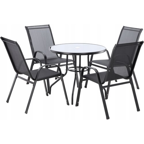 Aldotrade Set de mobilier de grădină LUKO, negru,5 piese