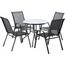 Aldotrade Set de mobilier de grădină LUKO, negru,5 piese