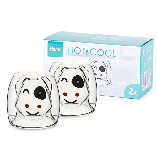 4Home Hot&Cool Happy Cow thermo pohár 210 ml, 2 db