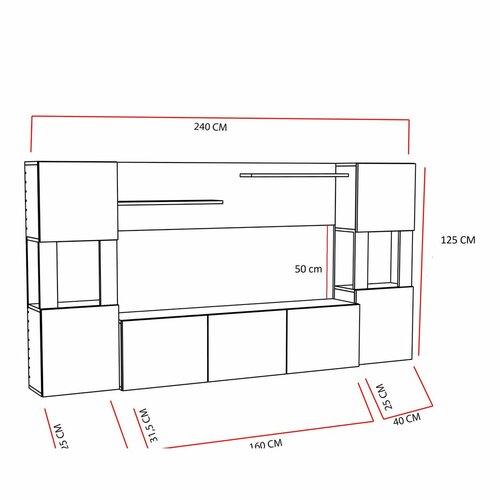 Lore White and Teak TV-fal