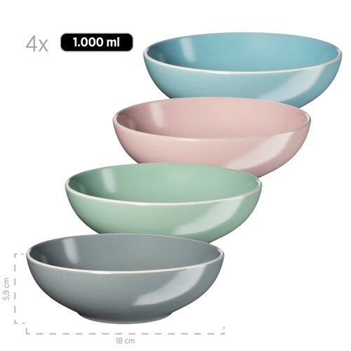 Mäser Набір посуду 16 шт. ELISSA II – мікс кольорів матовий