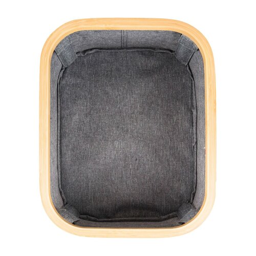 Cutie de depozitare G21 24 x 30 x 15 cm, dinbambus cu capac, gri