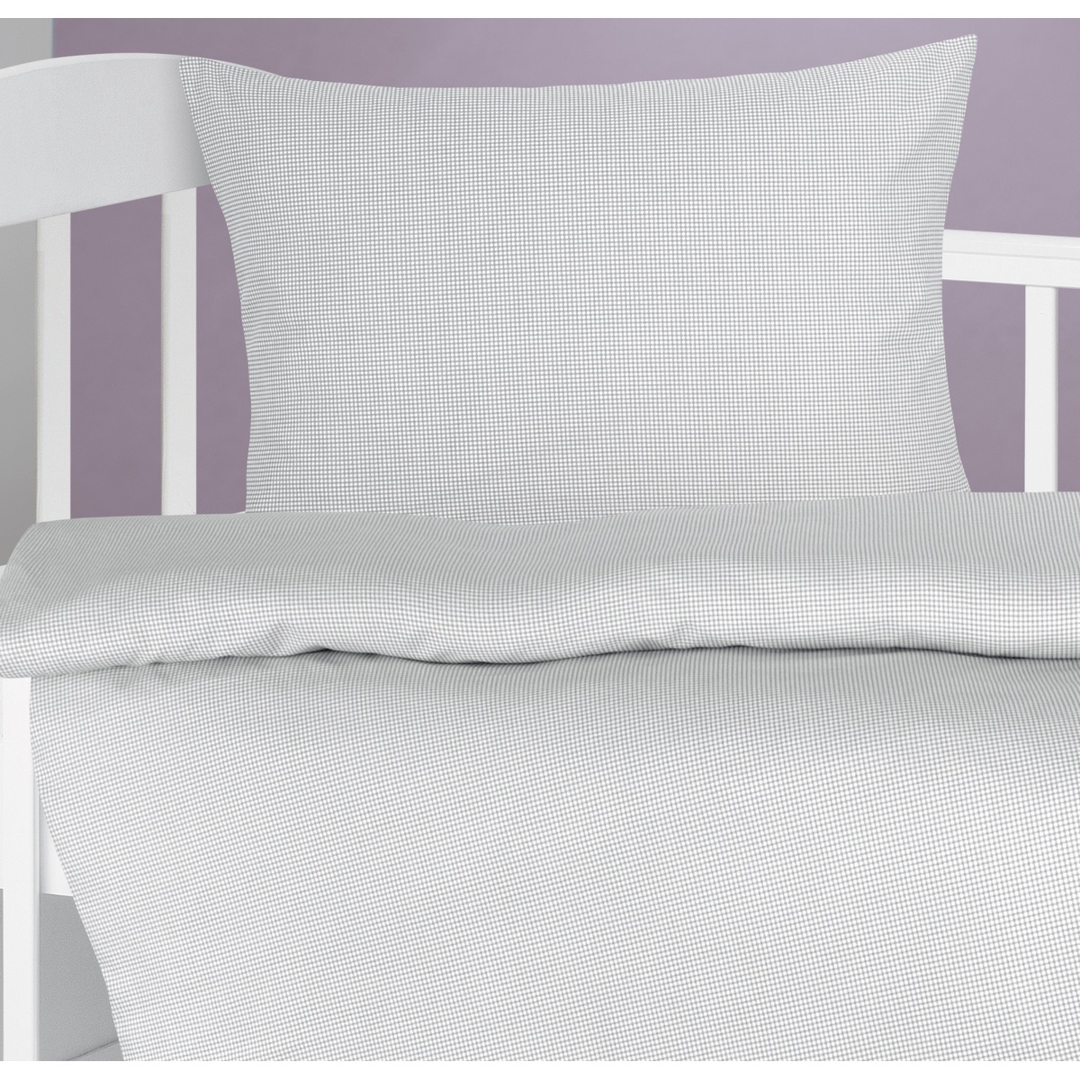 Bellatex Kockák gyerek paplan és párna szett szürke, 75 x 100 cm, 42 x 32 cm termék 2. képe
