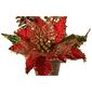 Vianočný aranžmán s ružou, šiškou a bobuľkami, 20 cm