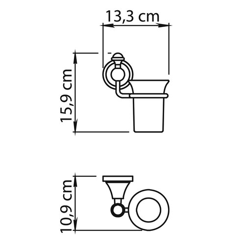 GEDY NV1013 Nevis kozarec, keramika, krom