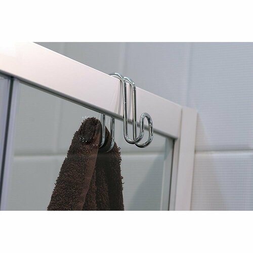 AQUALINE 37030 dvojni obesni kavl za tuš kabine,srebrn