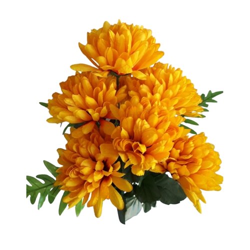 Sztuczna wiązanka Chryzantem, ciemnożółty,wysokość 58 cm