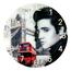 Nástenné sklenené hodiny Elvis Presley