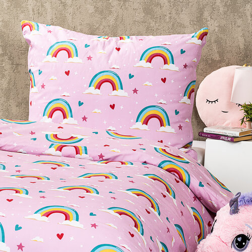 4Home Kinderbettwäsche aus Baumwolle Rainbow, 140 x 200 cm, 70 x 90 cm
