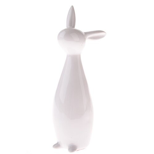 Porcelan zajček Twinkie bel, 11 x 24 cm