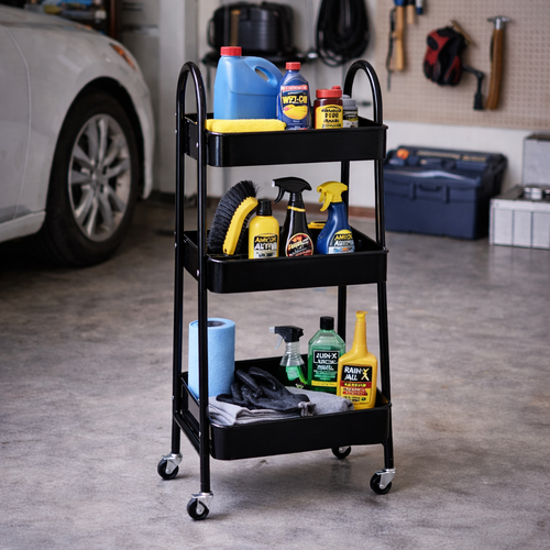 Storage Solutions Konyhai fém kocsi 3 emeletes 44x 31,5 x 79,5 cm, fekete