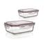 Banquet Set of glass jars with lids Lora,burgundy, 2 pcs