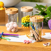 4Home Skleněná dóza na potraviny s víkem Bamboo Style, 800 ml