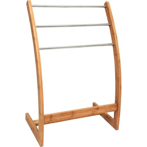 MSV Bambusov nosilec za brisače, 3 palice, 57 x 35x 85 cm