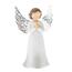 Polyresinowy anioł z metalowymi skrzydłami biały, 12 x 7 cm