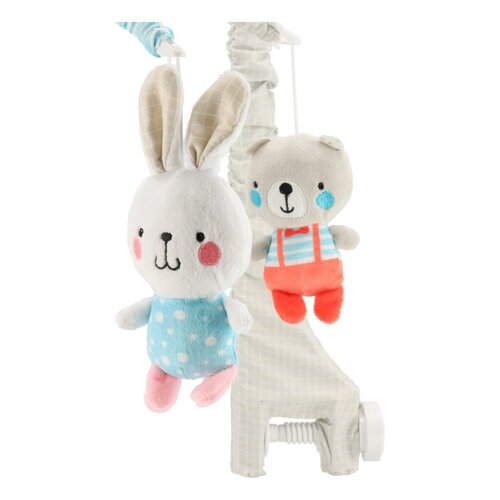 Baby Mix Elektronický kolotoč nad postýlku s melodiemi Medvídci a králíci, pr. 35 cm