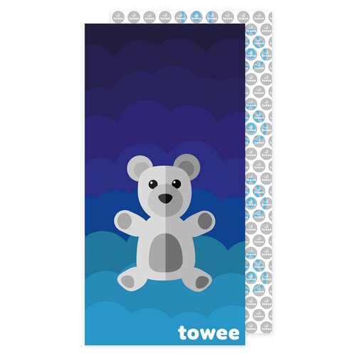 Towee Hitro sušeča brisača Teddy Bear modra, 70 x140 cm