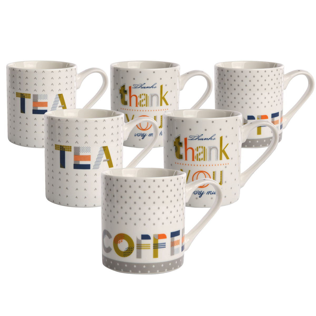Altom Sada porcelánových hrnčekov Tea and Coffee 280 ml, 6 ks