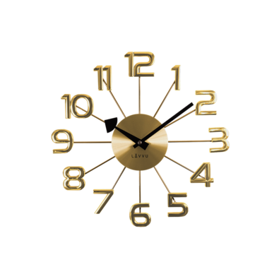 Nástěnné hodiny Lavvu Design Numerals LCT1041 zlatá, pr. 37 cm