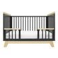 New Baby Crib Marcus cu barieră, negru / natural