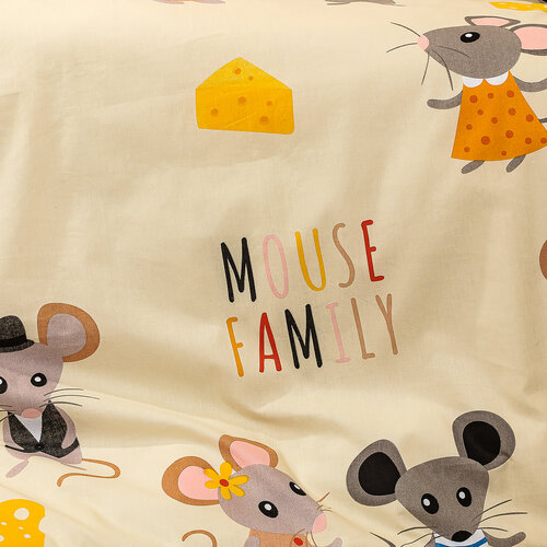 4Home Kinderbettwäsche aus Baumwolle Little mouse, 100 x 135 cm, 40 x 60 cm