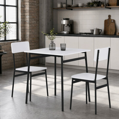 Jídelní set pro 2 osoby CORE White, černá konstrukce