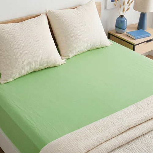 Cearșaf de pat 4Home MAKO jersey verde, 180 x 200 cm