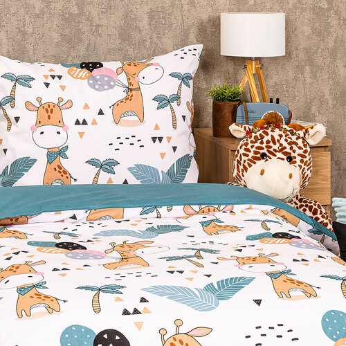 Lenjerie de pat copii, din bumbac, 4Home Little giraffe, 140 x 200 cm, 70 x 90 cm
