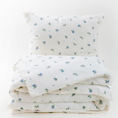 Matex Muslin posteljnina Blueberries, 140 x 200 cm, 70 x 90 cm