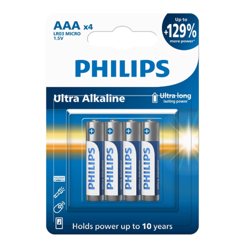 Philips Baterii AAA 1,5 V Ultra Alkaline, 4 buc.