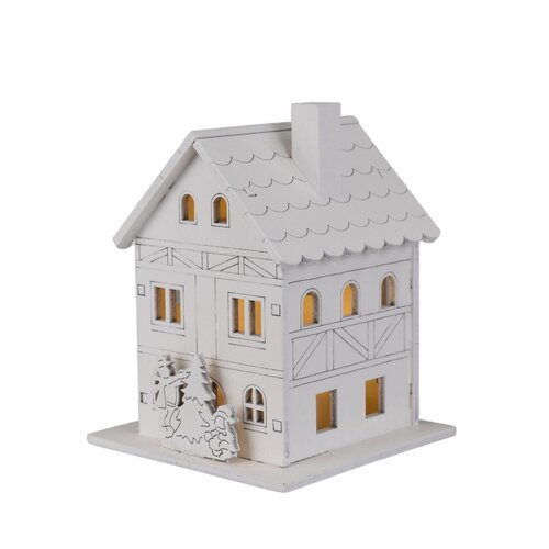 Decorațiuni luminoase de Crăciun Casă din lemn, 8x 10 x 8 cm, LED