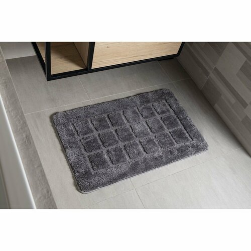 RIDDER 1712300 Delhi Badematte mit Anti-Rutsch 50 x 80 cm, dunkelgrau