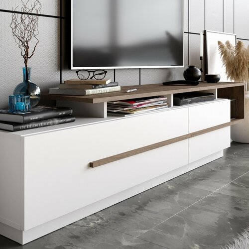 Pia White and Walnut TV-asztal