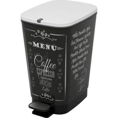 KIS Abfallbehälter Chic Bin M Coffee, 35 lweiß + schwarz,