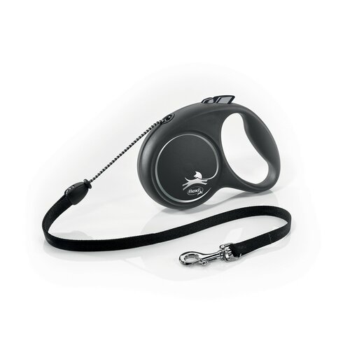 Flexi Lesă auto-înfășurabilă Black Design M, 5 m,20 kg