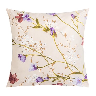 Bellatex Kissenbezug mit Blumen, Beige, 40 x 40 cm