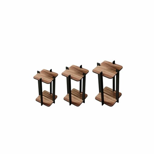 Virágállvány Flower Desk Square - Walnut