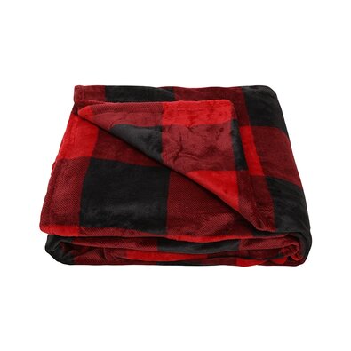 Сімейна ковдра Káro червоно-чорна, 200 x 300 см